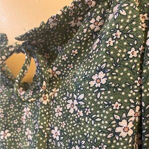 Floral Green Women’s Milkmaid Dress